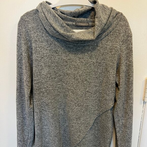 Grey cowl neck and handkerchief hem sweater - Picture 1 of 3
